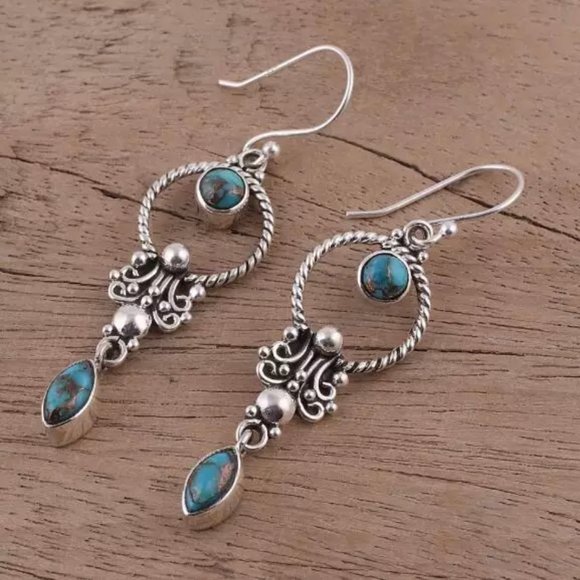 LoveVue Jewelry - 925 Vintage Turquoise Boho Earrings